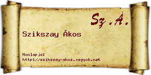 Szikszay Ákos névjegykártya