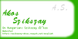 akos szikszay business card